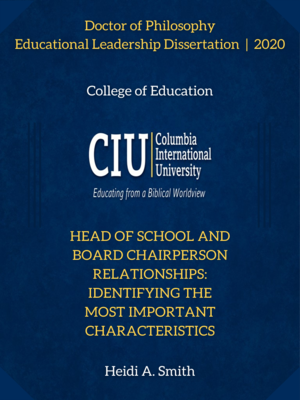 cover image of Head of School and Board Chairperson Relationships: Identifying the Most Important Characteristics